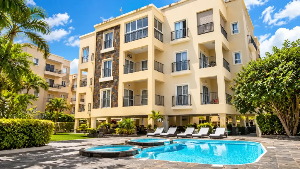 An apartment building in Flic en Flac, Mauritius