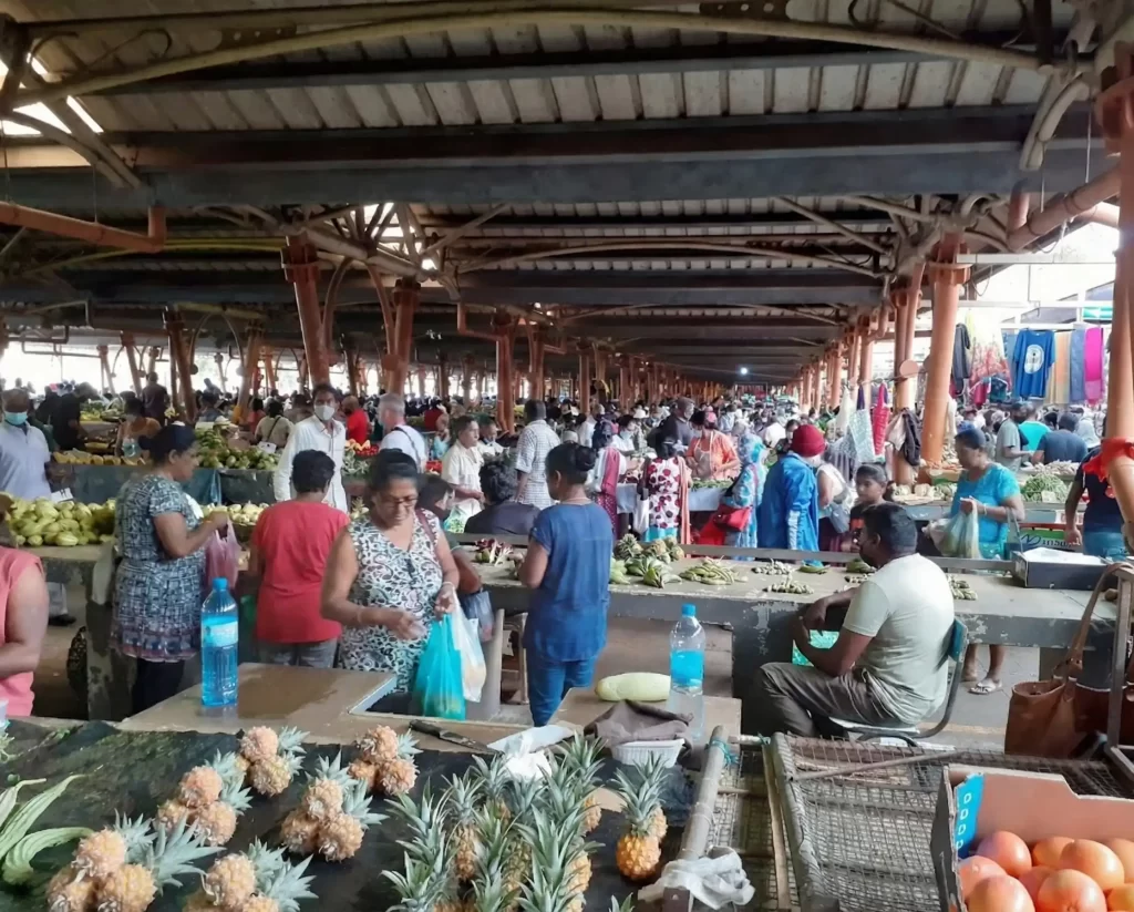 Fruits section in Flacq Market