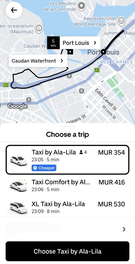 Uber App Mauritius